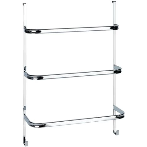WENKO Porte Serviette Salle De Bain Irpinia, Porte Serviette Mural Sans Perçage à Suspendre, Acier, 54,5x77,5x21,5 Cm, Chromé 3 WENKO Porte Serviette Salle De Bain Irpinia, Porte Serviette Mural Sans Perçage à Suspendre, Acier, 54,5x77,5x21,5 Cm, Chromé