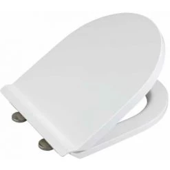 WENKO Abattant WC Avec Frein De Chute Exclusif Nr. 6, Abattant WC Adapté à La Céramique Duravit Durastyle Basic, Fixation Fix-Clip, Duroplast Antibactérien, 37,5 X 46 Cm, Blanc -WENKO Soldes 34038504 2