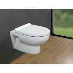 WENKO Abattant WC Avec Frein De Chute Exclusif Nr. 6, Abattant WC Adapté à La Céramique Duravit Durastyle Basic, Fixation Fix-Clip, Duroplast Antibactérien, 37,5 X 46 Cm, Blanc -WENKO Soldes 34038504 4
