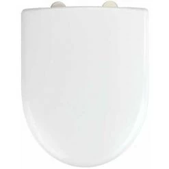 WENKO Abattant WC Avec Frein De Chute Exclusif Nr. 7, Abattant WC Adapté à La Céramique Geberit/Keramag Renova Nr.1, Fixation Inox, Duroplast, 36,5x45,5 Cm, Blanc