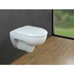 WENKO Abattant WC Avec Frein De Chute Exclusif Nr. 7, Abattant WC Adapté à La Céramique Geberit/Keramag Renova Nr.1, Fixation Inox, Duroplast, 36,5x45,5 Cm, Blanc -WENKO Soldes 34038506 5
