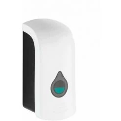 WENKO Distributeur Savon Liquide Mural Ranera L, Distributeur Gel Hydroalcoolique Mural, Sans Perçage, Capacité 740 Ml, Plastique, 10,5x24,5x10,5 Cm, Blanc