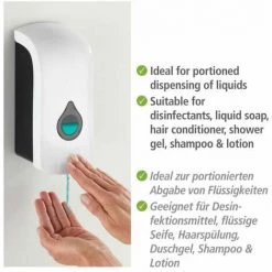 WENKO Distributeur Savon Liquide Mural Ranera L, Distributeur Gel Hydroalcoolique Mural, Sans Perçage, Capacité 740 Ml, Plastique, 10,5x24,5x10,5 Cm, Blanc 10 WENKO Distributeur Savon Liquide Mural Ranera L, Distributeur Gel Hydroalcoolique Mural, Sans Perçage, Capacité 740 Ml, Plastique, 10,5x24,5x10,5 Cm, Blanc -WENKO Soldes 34038518 4