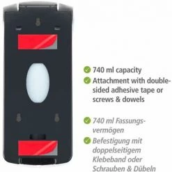 WENKO Distributeur Savon Liquide Mural Ranera L, Distributeur Gel Hydroalcoolique Mural, Sans Perçage, Capacité 740 Ml, Plastique, 10,5x24,5x10,5 Cm, Blanc 11 WENKO Distributeur Savon Liquide Mural Ranera L, Distributeur Gel Hydroalcoolique Mural, Sans Perçage, Capacité 740 Ml, Plastique, 10,5x24,5x10,5 Cm, Blanc -WENKO Soldes 34038518 5