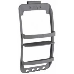 WENKO Etagère De Douche à Suspendre à La Paroi De Douche Ou à Fixer Au Mur, Fixation Incluse, En Plastique Résistant, 26x54,5x11,5 Cm, Anthracite