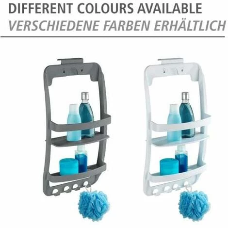 WENKO Etagère De Douche à Suspendre à La Paroi De Douche Ou à Fixer Au Mur, Fixation Incluse, En Plastique Résistant, 26x54,5x11,5 Cm, Anthracite 7 WENKO Etagère De Douche à Suspendre à La Paroi De Douche Ou à Fixer Au Mur, Fixation Incluse, En Plastique Résistant, 26x54,5x11,5 Cm, Anthracite – Image 5