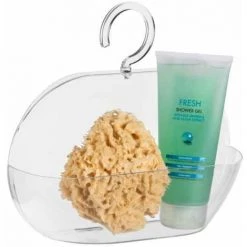 WENKO Panier De Douche à Suspendre Cocktail, étagère Douche Plastique à Suspendre, Plastique, 26x23x19 Cm, Transparent