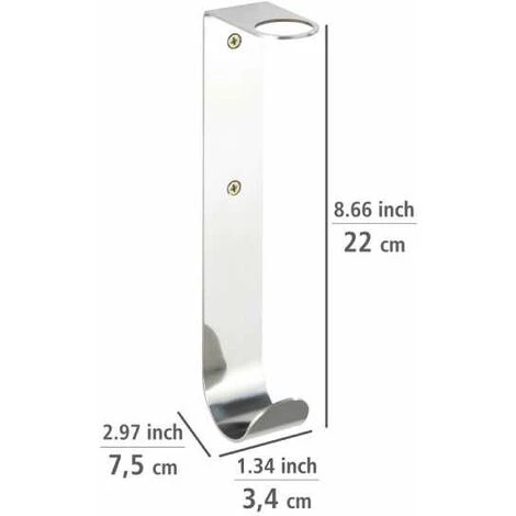 WENKO Distributeur Savon Liquide Mural Telde, Fixation Sans Perçage "Turbo Loc", Avec Crochet Porte Serviette, Acier Inox, 3,4x22x7,5 Cm, Brillant 7 WENKO Distributeur Savon Liquide Mural Telde, Fixation Sans Perçage "Turbo Loc", Avec Crochet Porte Serviette, Acier Inox, 3,4x22x7,5 Cm, Brillant – Image 5