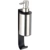 WENKO Distributeur Savon Liquide Mural Telde, Fixation Sans Perçage "Turbo Loc", Avec Crochet Porte Serviette, Acier Inox, 6,5x26x10cm, Noir - Mat -WENKO Soldes 34038542 1