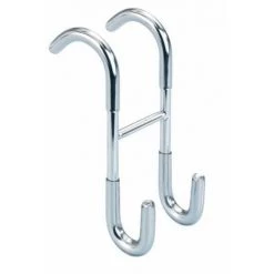 WENKO Crochet Salle De Bain Taranto, Crochet à Suspendre Au Radiateur Ou à La Paroi De Douche, Acier Inox, 5x12x7,5 Cm, Brillant