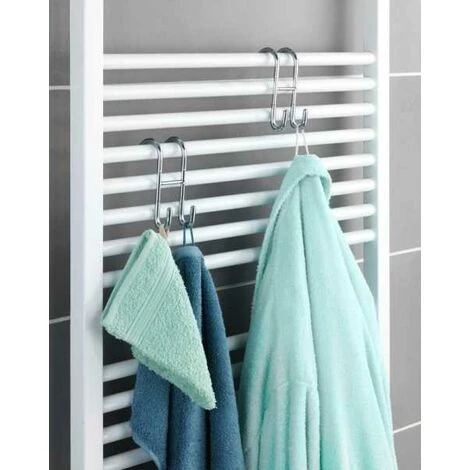 WENKO Crochet Salle De Bain Taranto, Crochet à Suspendre Au Radiateur Ou à La Paroi De Douche, Acier Inox, 5x12x7,5 Cm, Brillant 5 WENKO Crochet Salle De Bain Taranto, Crochet à Suspendre Au Radiateur Ou à La Paroi De Douche, Acier Inox, 5x12x7,5 Cm, Brillant – Image 3