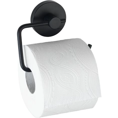 WENKO Porte Papier Toilette Mural Noir Milazzo, Dérouleur Papier Toilette Mural Fixation Sans Perçage "Vacuum Loc Plus", Repositionnable Sans Laisser De Trace, Acier Verni, 13,5x10,5x3,7 Cm, Noir 3 WENKO Porte Papier Toilette Mural Noir Milazzo, Dérouleur Papier Toilette Mural Fixation Sans Perçage "Vacuum Loc Plus", Repositionnable Sans Laisser De Trace, Acier Verni, 13,5x10,5x3,7 Cm, Noir