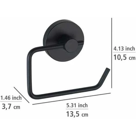 WENKO Porte Papier Toilette Mural Noir Milazzo, Dérouleur Papier Toilette Mural Fixation Sans Perçage "Vacuum Loc Plus", Repositionnable Sans Laisser De Trace, Acier Verni, 13,5x10,5x3,7 Cm, Noir 7 WENKO Porte Papier Toilette Mural Noir Milazzo, Dérouleur Papier Toilette Mural Fixation Sans Perçage "Vacuum Loc Plus", Repositionnable Sans Laisser De Trace, Acier Verni, 13,5x10,5x3,7 Cm, Noir – Image 5