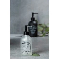WENKO Distributeur De Savon Liquide, "Sweet Home", Distributeur Savon Verre, Capacité 400ml, Verre, 8,2x19x7,6 Cm, Transparent -WENKO Soldes 34038558 4