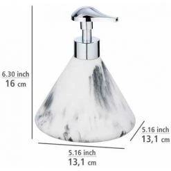 WENKO Distributeur Savon Liquide Desio, Capacité De 300 Ml, Polyrésine Effet Marbre, Ø 13,1 X 16 Cm, Blanc - Gris 9 WENKO Distributeur Savon Liquide Desio, Capacité De 300 Ml, Polyrésine Effet Marbre, Ø 13,1 X 16 Cm, Blanc - Gris -WENKO Soldes 34038562 3