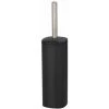 WENKO Brosse WC Fermée Alassio, Design Fermé, Brosse WC Noire, Acier, 9,3x39,2x9,3 Cm, Noir Mat -WENKO Soldes 34038570 1