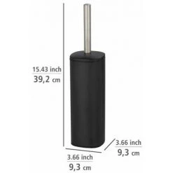 WENKO Brosse WC Fermée Alassio, Design Fermé, Brosse WC Noire, Acier, 9,3x39,2x9,3 Cm, Noir Mat -WENKO Soldes 34038570 3