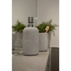 WENKO Gobelet Salle De Bain Raja, Porte Brosse à Dent, Polyrésine Aspect écaille, Ø 7,8x10,7 Cm, Gris -WENKO Soldes 34038571 4