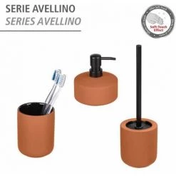WENKO Porte Brosse à Dent Avellino, Gobelet Salle De Bain, Céramique Haut De Gamme Surface Agrippante Soft-Touch, Ø 7,5x9,5cm, Terracotta 10 WENKO Porte Brosse à Dent Avellino, Gobelet Salle De Bain, Céramique Haut De Gamme Surface Agrippante Soft-Touch, Ø 7,5x9,5cm, Terracotta -WENKO Soldes 34038576 4