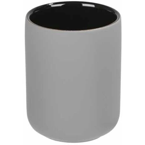 WENKO Porte Brosse à Dent Avellino, Gobelet Salle De Bain, Céramique Haut De Gamme Surface Agrippante Soft-Touch, Ø 7,5x9,5cm, Gris 3 WENKO Porte Brosse à Dent Avellino, Gobelet Salle De Bain, Céramique Haut De Gamme Surface Agrippante Soft-Touch, Ø 7,5x9,5cm, Gris