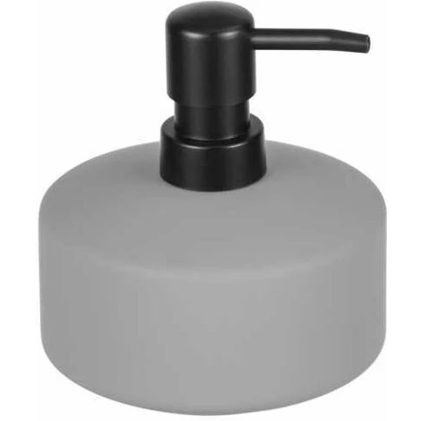 WENKO Distributeur De Savon Liquide Avellino, Capacité De 380 Ml, Surface Agrippante Soft-Touch, Céramique, Ø 10,5x12,5 Cm, Gris Mat 3 WENKO Distributeur De Savon Liquide Avellino, Capacité De 380 Ml, Surface Agrippante Soft-Touch, Céramique, Ø 10,5x12,5 Cm, Gris Mat