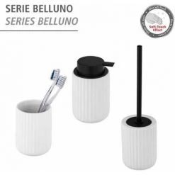WENKO Gobelet Brosse à Dent Belluno, Gobelet Salle De Bain Céramique "soft Touch", Ø 8x11 Cm, Blanc -WENKO Soldes 34038585 4