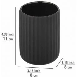 WENKO Support Brosse à Dents Belluno, Gobelet Salle De Bain Céramique "soft Touch", Porte Brosse à Dent, Ø 8x11 Cm, Noir 9 WENKO Support Brosse à Dents Belluno, Gobelet Salle De Bain Céramique "soft Touch", Porte Brosse à Dent, Ø 8x11 Cm, Noir -WENKO Soldes 34038590 3