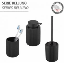 WENKO Support Brosse à Dents Belluno, Gobelet Salle De Bain Céramique "soft Touch", Porte Brosse à Dent, Ø 8x11 Cm, Noir 10 WENKO Support Brosse à Dents Belluno, Gobelet Salle De Bain Céramique "soft Touch", Porte Brosse à Dent, Ø 8x11 Cm, Noir -WENKO Soldes 34038590 4