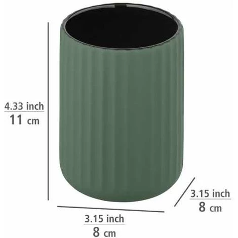 WENKO Gobelet Brosse à Dent Belluno, Gobelet Salle De Bain Céramique "soft Touch", Ø 8x11 Cm, Vert - Vert 5 WENKO Gobelet Brosse à Dent Belluno, Gobelet Salle De Bain Céramique "soft Touch", Ø 8x11 Cm, Vert - Vert – Image 3