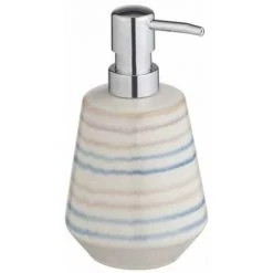 WENKO Distributeur Savon Liquide Navalon, Capacité 350 Ml, Céramique Peinte à La Main, Ø 10x16 Cm, Multicolore