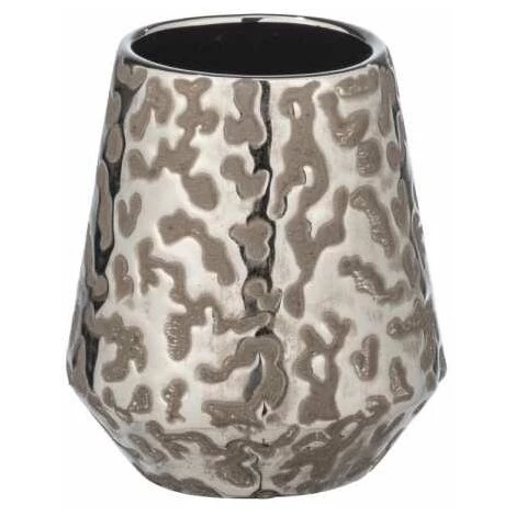 WENKO Gobelet Salle De Bain Burgos, Porte Brosse à Dent, Céramique Brillante à Relief, Ø 9,1x10,5 Cm, Marron 4 WENKO Gobelet Salle De Bain Burgos, Porte Brosse à Dent, Céramique Brillante à Relief, Ø 9,1x10,5 Cm, Marron – Image 2