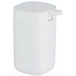 WENKO Distributeur Savon Liquide Design Davos, Capacité De 350 Ml, Plastique Sans BPA, 9,8x13x7,8 Cm, Blanc Mat