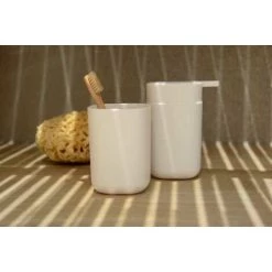 WENKO Distributeur Savon Liquide Design Davos, Capacité De 350 Ml, Plastique Sans BPA, 9,8x13x7,8 Cm, Blanc Mat -WENKO Soldes 34038610 4