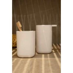 WENKO Distributeur Savon Liquide Design Davos, Capacité De 350 Ml, Plastique Sans BPA, 9,8x13x7,8 Cm, Blanc Mat -WENKO Soldes 34038610 5