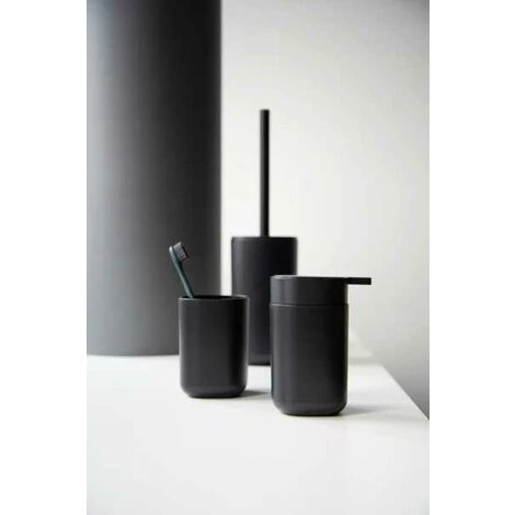 WENKO Distributeur Savon Liquide Design Davos, Capacité De 350 Ml, Plastique Sans BPA, 9,8x13x7,8 Cm, Noir Mat 4 WENKO Distributeur Savon Liquide Design Davos, Capacité De 350 Ml, Plastique Sans BPA, 9,8x13x7,8 Cm, Noir Mat – Image 2