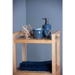 WENKO Distributeur Savon Liquide En Céramique Sada, Capacité 320 Ml, Céramique Structurée Haut De Gamme, Ø 8x10 Cm, Bleu Marine 11 WENKO Distributeur Savon Liquide En Céramique Sada, Capacité 320 Ml, Céramique Structurée Haut De Gamme, Ø 8x10 Cm, Bleu Marine -WENKO Soldes 34038619 5