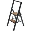 WENKO Escabeau 2 Marches, Escabeau Pliable, Noir Aluminium, Marche XL Bambou, Max 150 Kg 1 WENKO Escabeau 2 Marches, Escabeau Pliable, Noir Aluminium, Marche XL Bambou, Max 150 Kg -WENKO Soldes 34038627 1