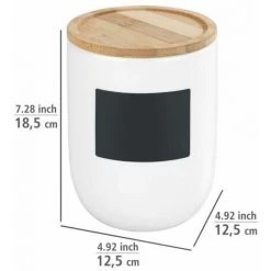 WENKO Boite De Conservation Waia, Avec Couvercle Hermétique En Bambou, Conservation Vrac, Avec étiquette Ardoise, Capacité 1,5L, Céramique - Bambou, Ø 12,5x18,5 Cm, Blanc - Marron 11 WENKO Boite De Conservation Waia, Avec Couvercle Hermétique En Bambou, Conservation Vrac, Avec étiquette Ardoise, Capacité 1,5L, Céramique - Bambou, Ø 12,5x18,5 Cm, Blanc - Marron -WENKO Soldes 34038640 5