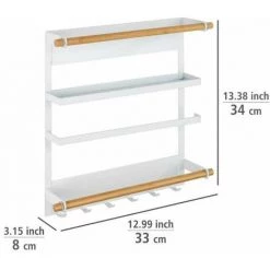 WENKO Etagère Magnétique Réfrigérateur Magna, Avec étagère Porte épice, Dérouleur Sopalin Magnétique Et Crochets Suspension Ustensiles De Cuisine, Métal - Bambou, 33x34x8 Cm, Blanc 11 WENKO Etagère Magnétique Réfrigérateur Magna, Avec étagère Porte épice, Dérouleur Sopalin Magnétique Et Crochets Suspension Ustensiles De Cuisine, Métal - Bambou, 33x34x8 Cm, Blanc -WENKO Soldes 34038646 5