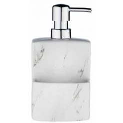 WENKO Distributeur Liquide Vaisselle, Distributeur Liquide Vaisselle Porte éponge, Festival, Capacité De 380 Ml, Céramique, 10x18x10 Cm, Effet Marbre -WENKO Soldes 34038648 3