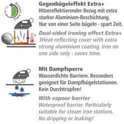 WENKO Housse De Table à Repasser Air Comfort Avec Zone Magiglisse XL, Housse De Repassage Centrale Vapeur, Rembourrage 5 Couches Et Revêtement Aluminium, Eco-Tex Standard, 140x48 Cm, Bleu 11 WENKO Housse De Table à Repasser Air Comfort Avec Zone Magiglisse XL, Housse De Repassage Centrale Vapeur, Rembourrage 5 Couches Et Revêtement Aluminium, Eco-Tex Standard, 140x48 Cm, Bleu -WENKO Soldes 34038659 5