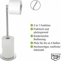 WENKO Dérouleur Papier Toilette 2en1 Brillant -WENKO Soldes 34038663 4