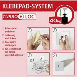 WENKO Porte Essuie-tout Mural Sans Perçage Gala, Porte Sopalin Mural Fixation Sans Perçage Avec Adaptateur Turbo-Loc® Inclus, Acier, 30,5x7x1,5 Cm, Noir Mat 11 WENKO Porte Essuie-tout Mural Sans Perçage Gala, Porte Sopalin Mural Fixation Sans Perçage Avec Adaptateur Turbo-Loc® Inclus, Acier, 30,5x7x1,5 Cm, Noir Mat -WENKO Soldes 34038666 5