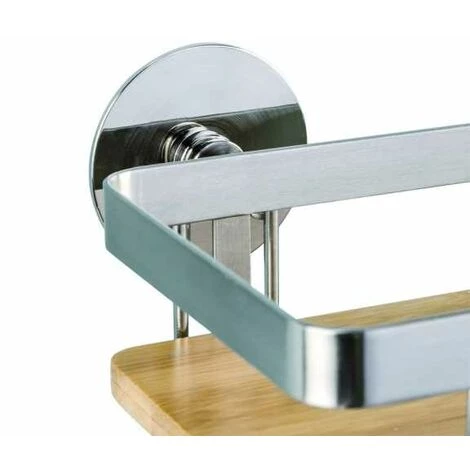 WENKO Etagère à Epices Murale Premium, Etagère Murale Cuisine Fixation Sans Perçage Avec Adaptateur Turbo-Loc® Inclus, Métal - Bambou, 22x5,5x7 Cm, Brillant - Marron 5 WENKO Etagère à Epices Murale Premium, Etagère Murale Cuisine Fixation Sans Perçage Avec Adaptateur Turbo-Loc® Inclus, Métal - Bambou, 22x5,5x7 Cm, Brillant - Marron – Image 3