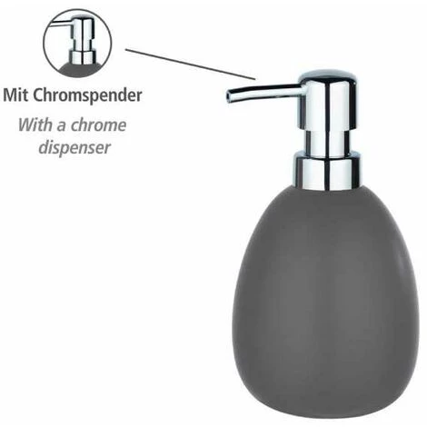 WENKO Accessoire Salle De Bain, Gobelet Brosse à Dent, Distributeur Savon Liquide, Brosse WC, Polaris, Gris Mat 7 WENKO Accessoire Salle De Bain, Gobelet Brosse à Dent, Distributeur Savon Liquide, Brosse WC, Polaris, Gris Mat – Image 5