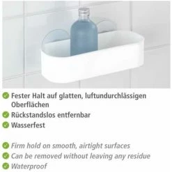 WENKO Etagère Murale Salle De Bain Osimo, Panier De Douche Fixation Sans Perçage Static-Loc®, Lot De 2, Plastique, 27x9,5x12 Cm, Blanc 10 WENKO Etagère Murale Salle De Bain Osimo, Panier De Douche Fixation Sans Perçage Static-Loc®, Lot De 2, Plastique, 27x9,5x12 Cm, Blanc -WENKO Soldes 34038695 4