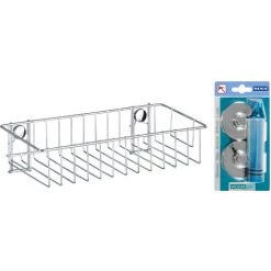WENKO Etagère Murale Salle De Bain Sans Perçage, Innovation "Vacuum Loc", Classic, Acier Chromé