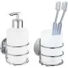 WENKO Porte Savon Liquide Mural Et Porte Gobelet Salle De Bain Mural, Solution Sans Perçage, Innovation "Power Loc Plus" 1 WENKO Porte Savon Liquide Mural Et Porte Gobelet Salle De Bain Mural, Solution Sans Perçage, Innovation "Power Loc Plus" -WENKO Soldes 34038708 1