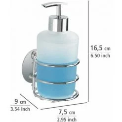 WENKO Porte Savon Liquide Mural Et Porte Gobelet Salle De Bain Mural, Solution Sans Perçage, Innovation "Power Loc Plus" -WENKO Soldes 34038708 3