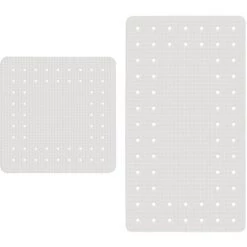 WENKO Tapis Antidérapant Baignoire Et Tapis De Douche Antidérapant, Mirasol, Blanc, Lot De 2